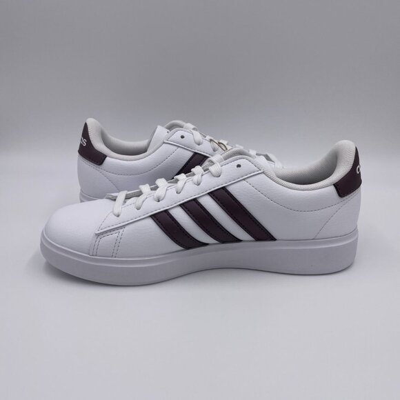 adidas Grand Court 2.0 White / Dark Brown Women's Shoes - Picture 2 of 8
